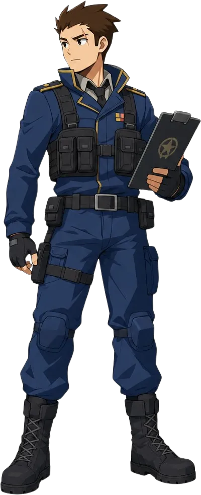 Adrian Vale, full-body character art